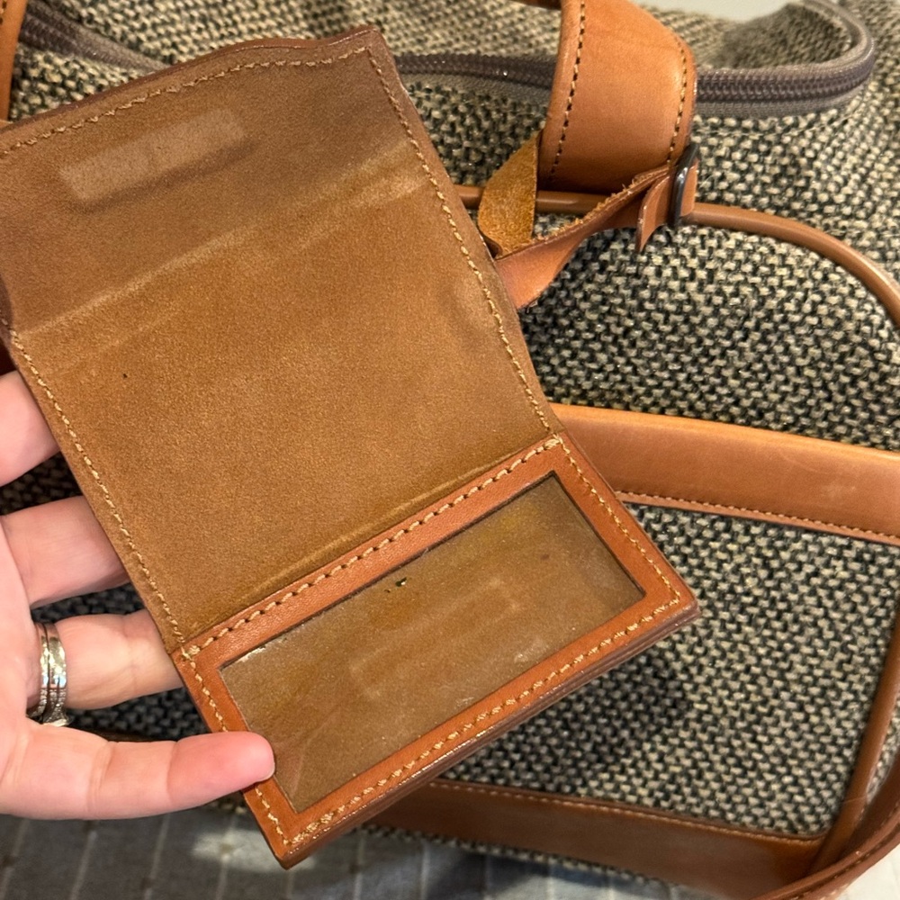 Hartmann Luggage Overnight Weekend Bag Leather 80s tweed brown tan carry on - Picture 3 of 13